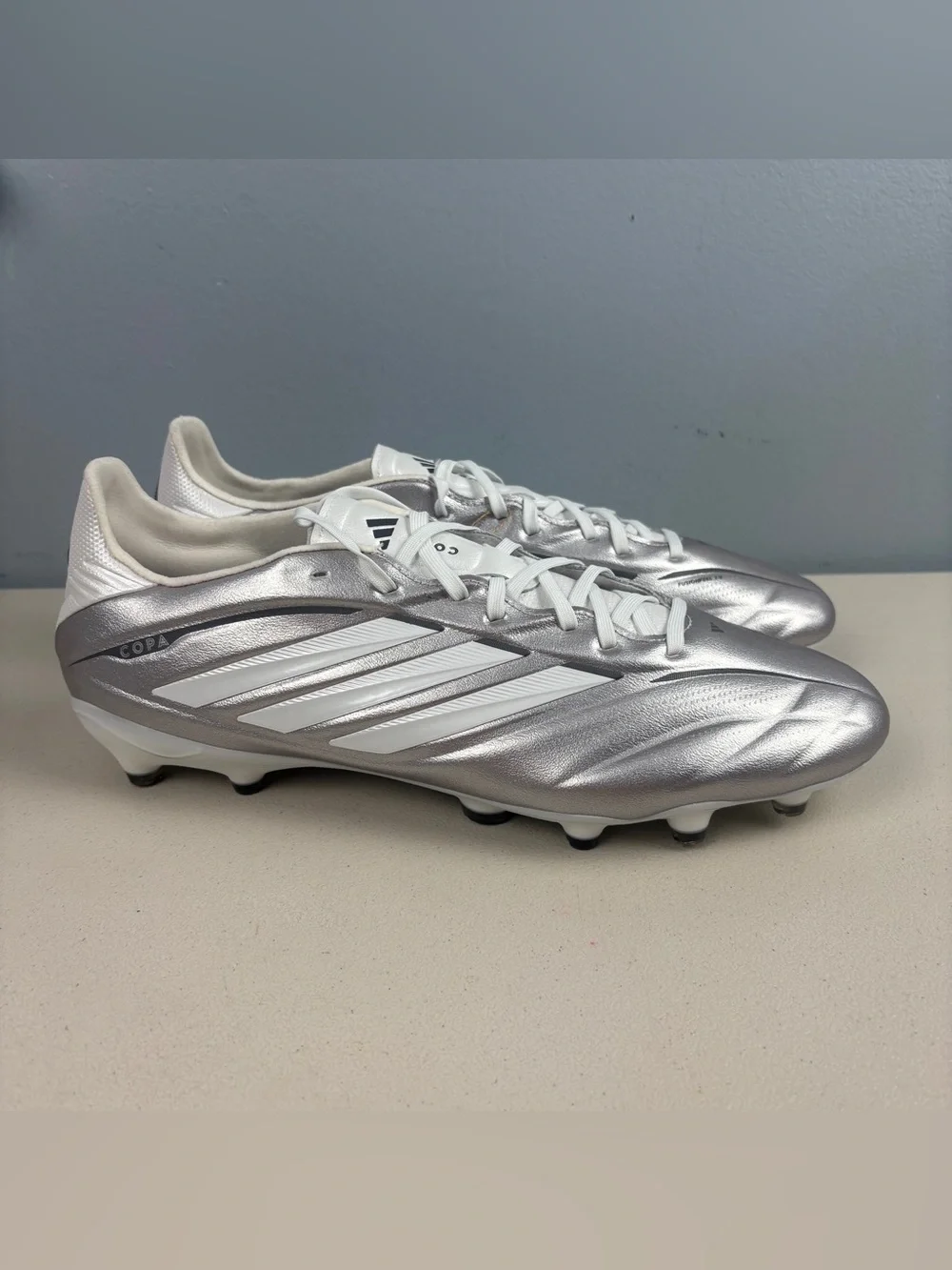 Adidas Copa Pure IV Pro Firm Ground FG Soccer Cleats Silver JQ0423 Men Size 10.5